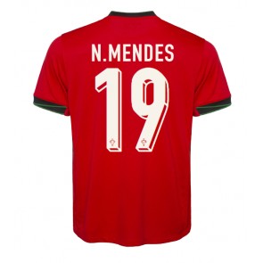 Portugal Nuno Mendes #19 Hjemmebanetrøje EM 2024 Kort ærmer